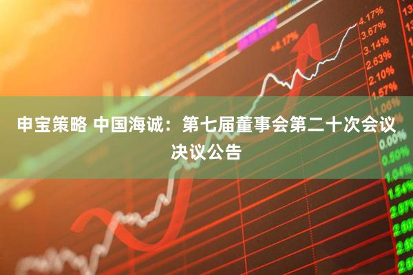 申宝策略 中国海诚：第七届董事会第二十次会议决议公告